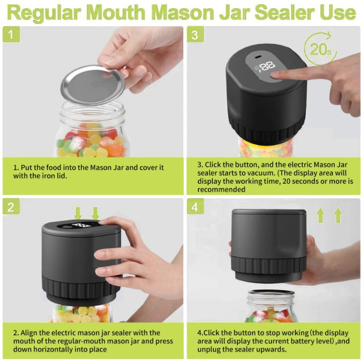 Automatic Electric Mason Jar Vacuum Sealer Kit