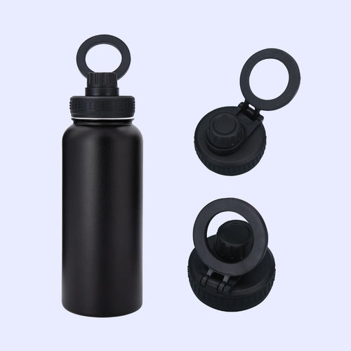 32oz Stainless Steel 304 Double-Layer Insulated Bottle with Phone Holder Magnetic Suction Cover